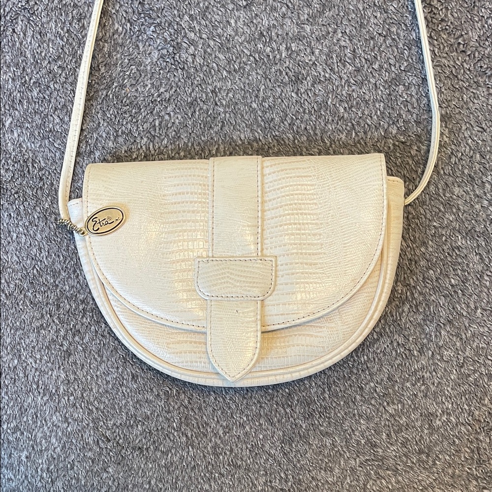 Elegant Cream Vintage Crossbody Bag Etra Brand